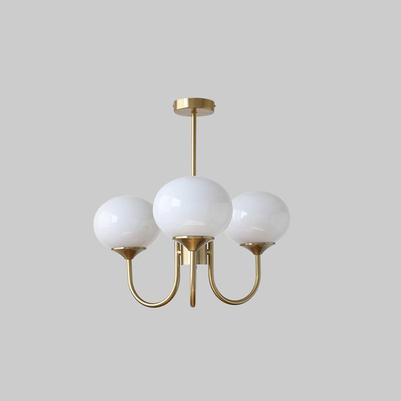 Modern Globe Chandelier Pink Glass with Brass Arms - Product detail 63
