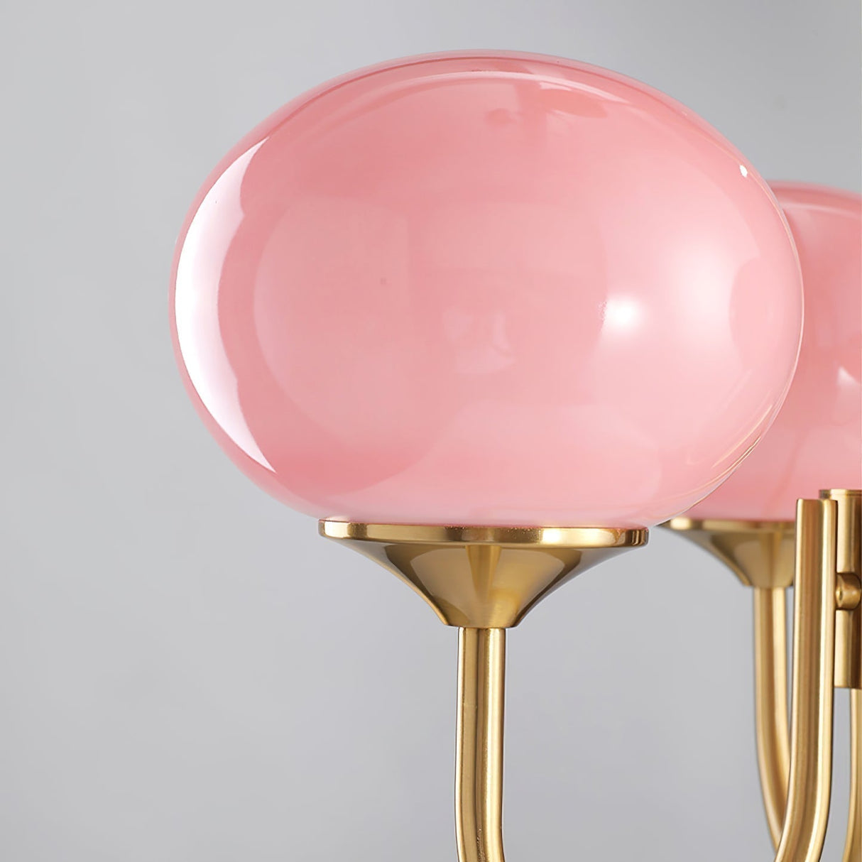 Modern Globe Chandelier Pink Glass with Brass Arms - Product detail 47