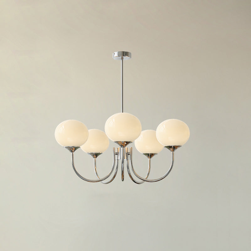 Modern Globe Chandelier Pink Glass with Brass Arms - Product detail 72