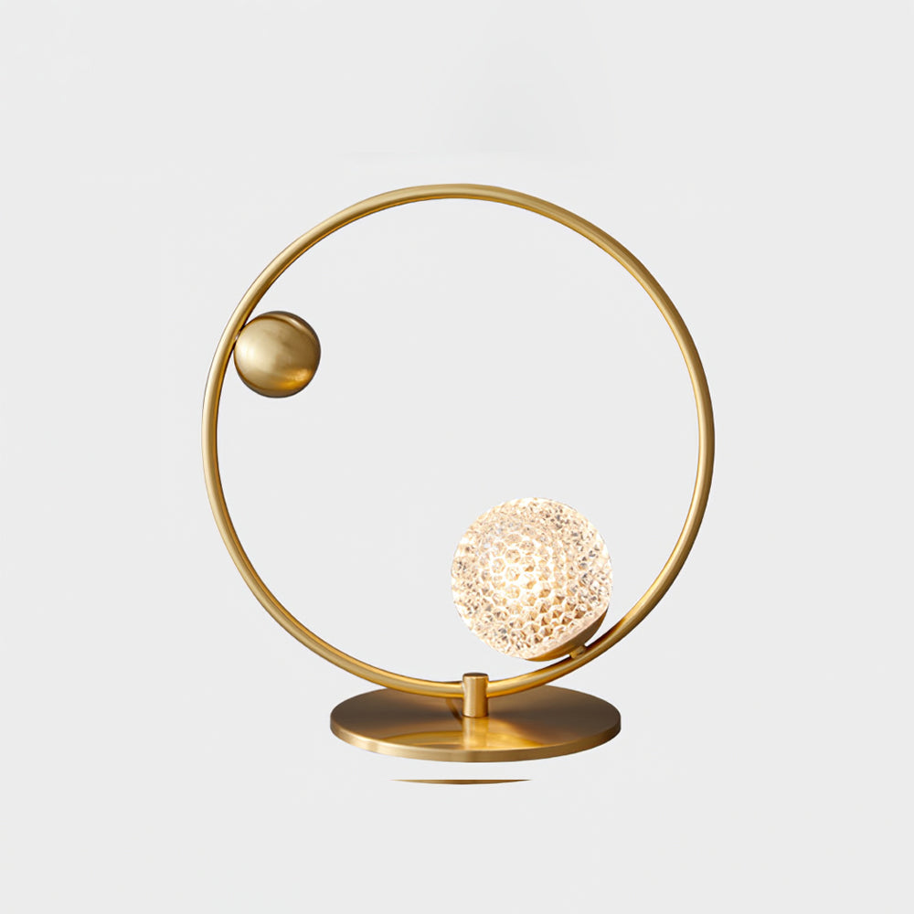 Modern Glass Table Lamp Brass Ring Design with Spherical Diffusers - Product detail 14