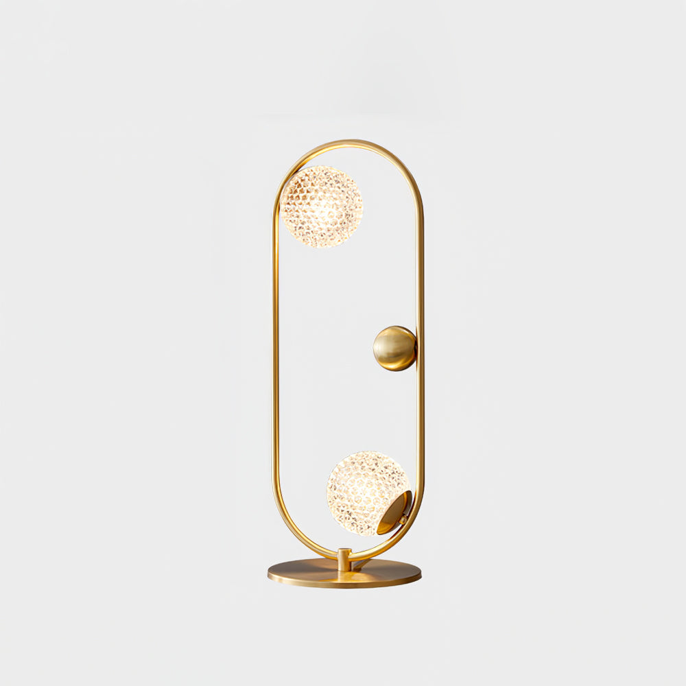 Modern Glass Table Lamp Brass Ring Design with Spherical Diffusers - Product detail 19