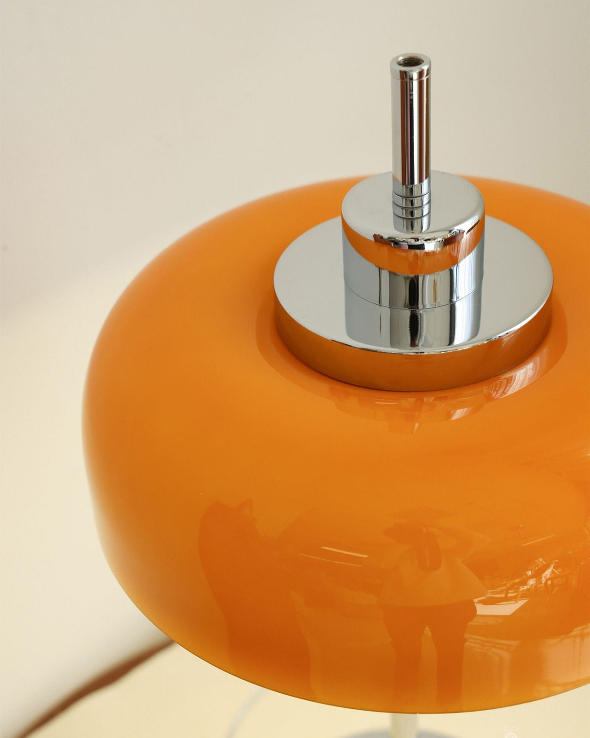 Modern LED Table Lamp Orange Glass Dome Chrome Base - Product detail 18