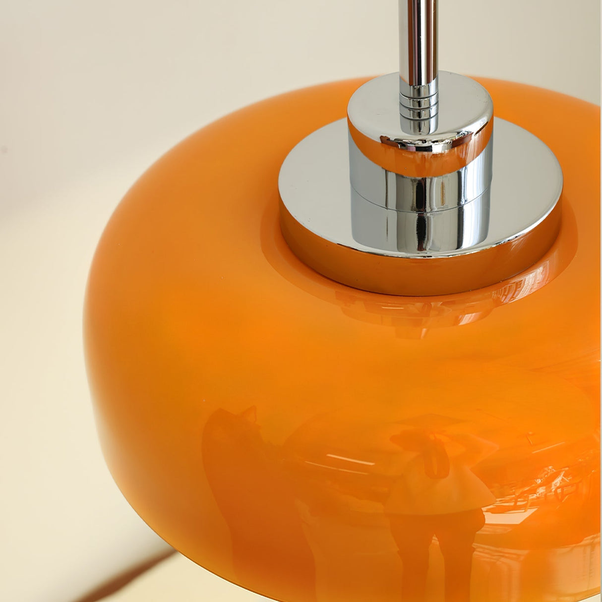 Modern LED Table Lamp Orange Glass Dome Chrome Base - Product detail 21