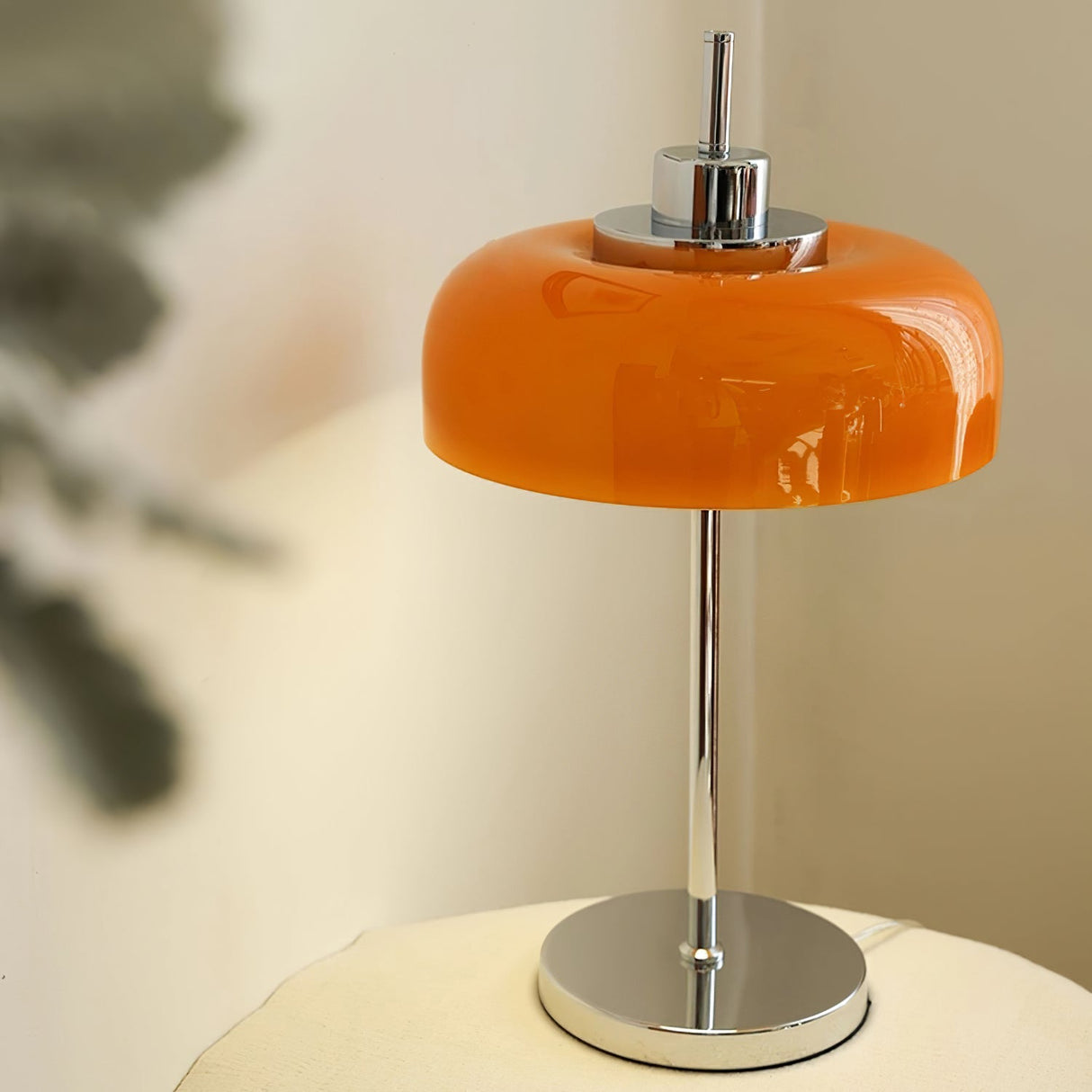 Modern LED Table Lamp Orange Glass Dome Chrome Base - Product detail 24