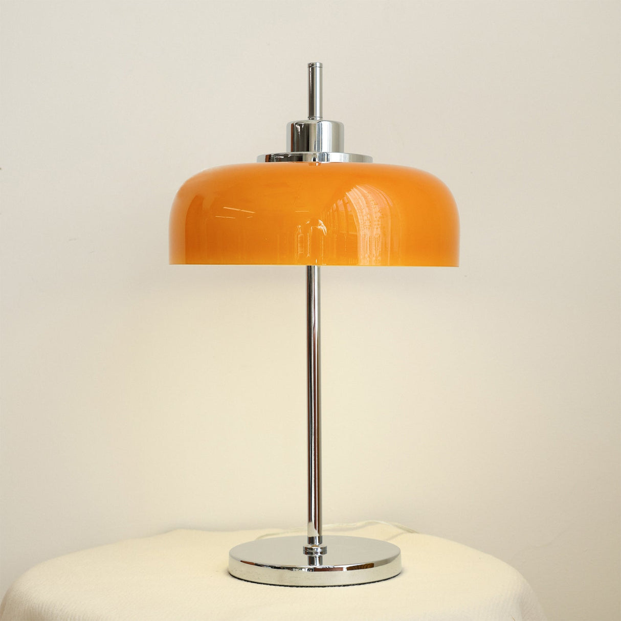 Modern LED Table Lamp Orange Glass Dome Chrome Base - Product detail 26