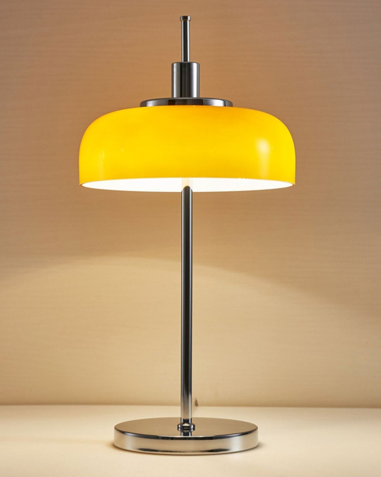 Modern LED Table Lamp Orange Glass Dome Chrome Base - Product detail 5