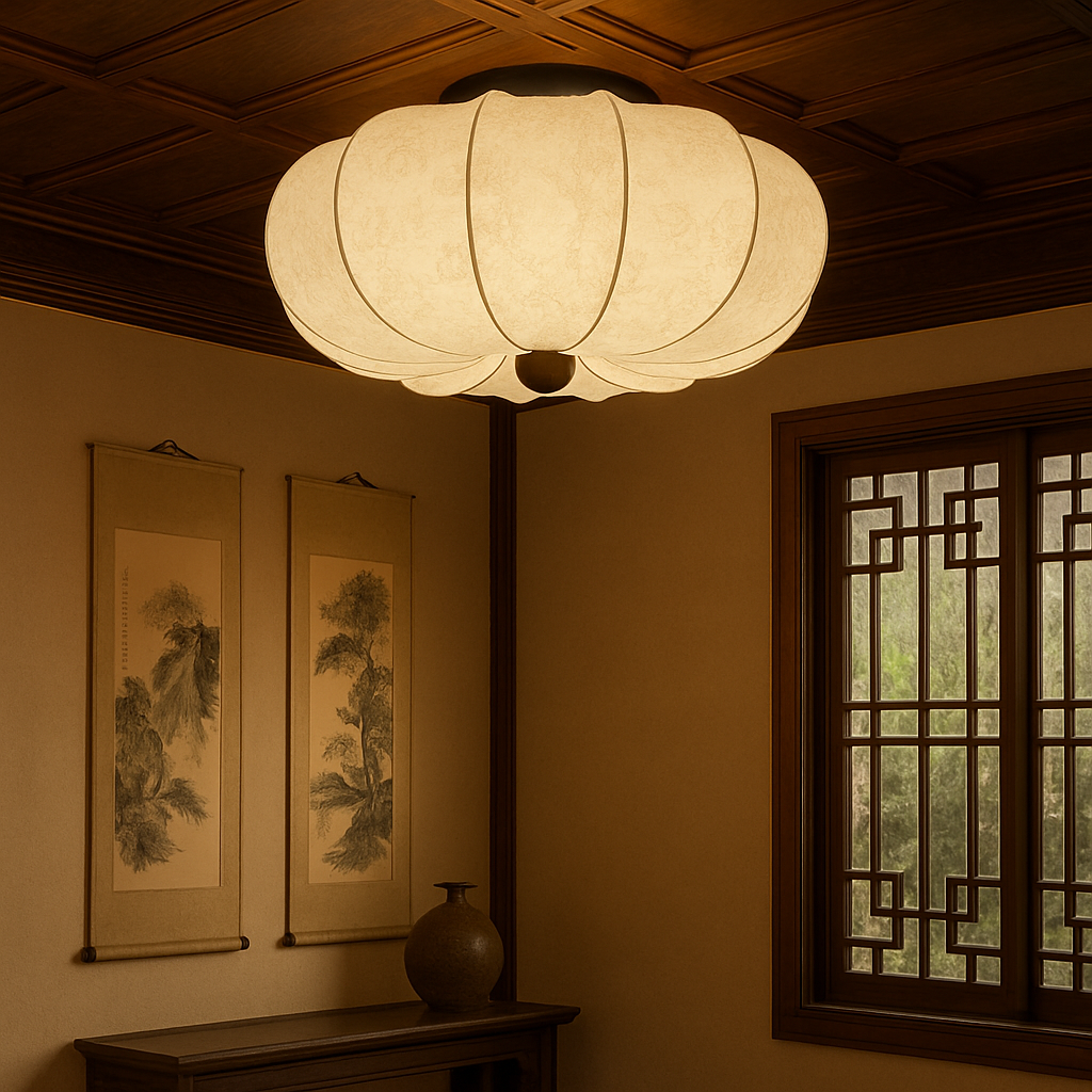 Medieval Ceiling Light Silk Fabric Lantern Design - Product detail 5