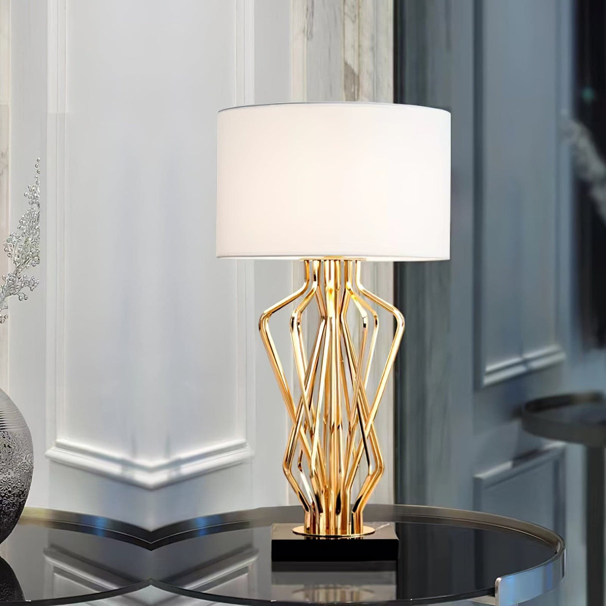 Modern Table Lamp Geometric Gold Metal Base - Product detail 12