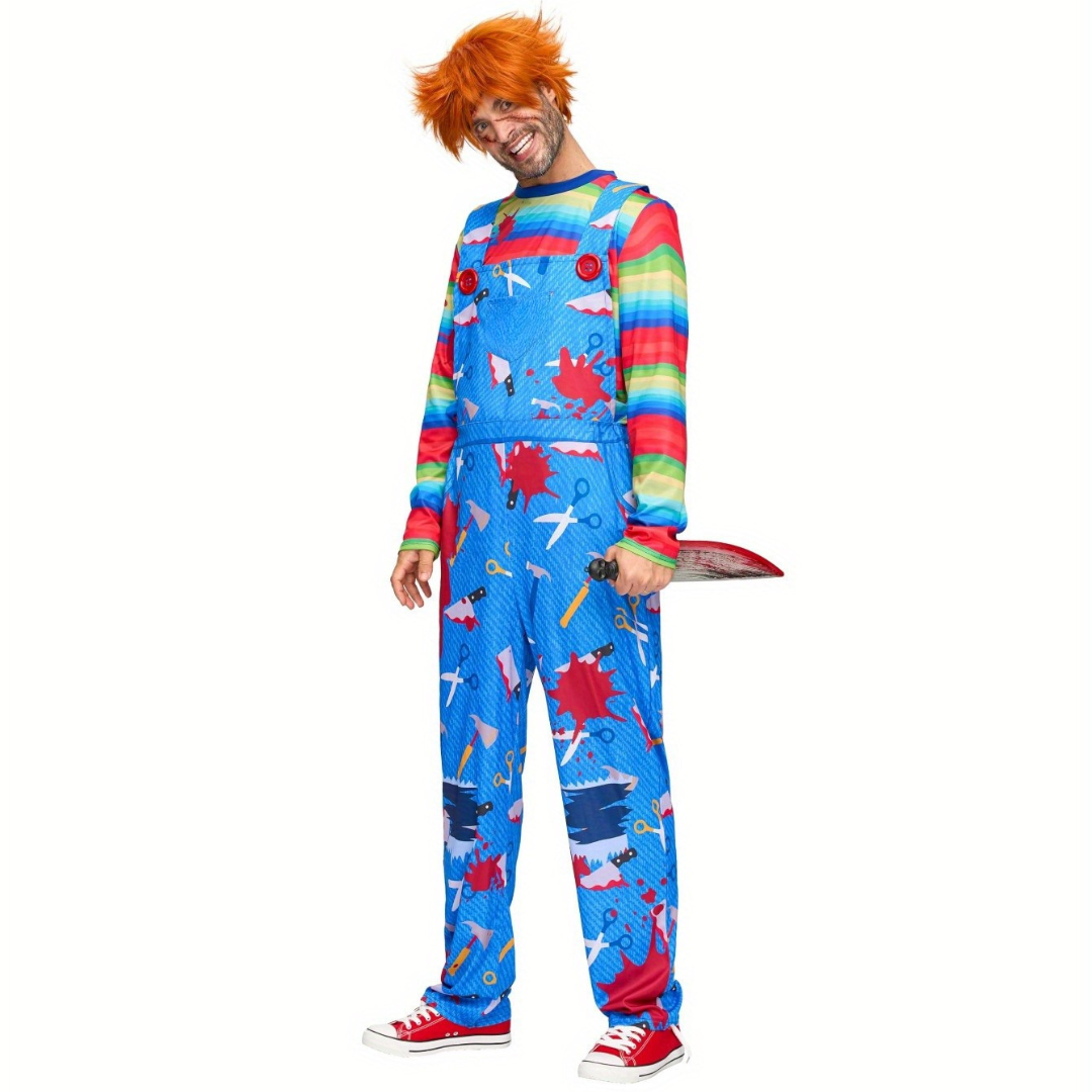 Halloween Horror Costume  Striped Jumper With Bloody Pattern - Detailed view