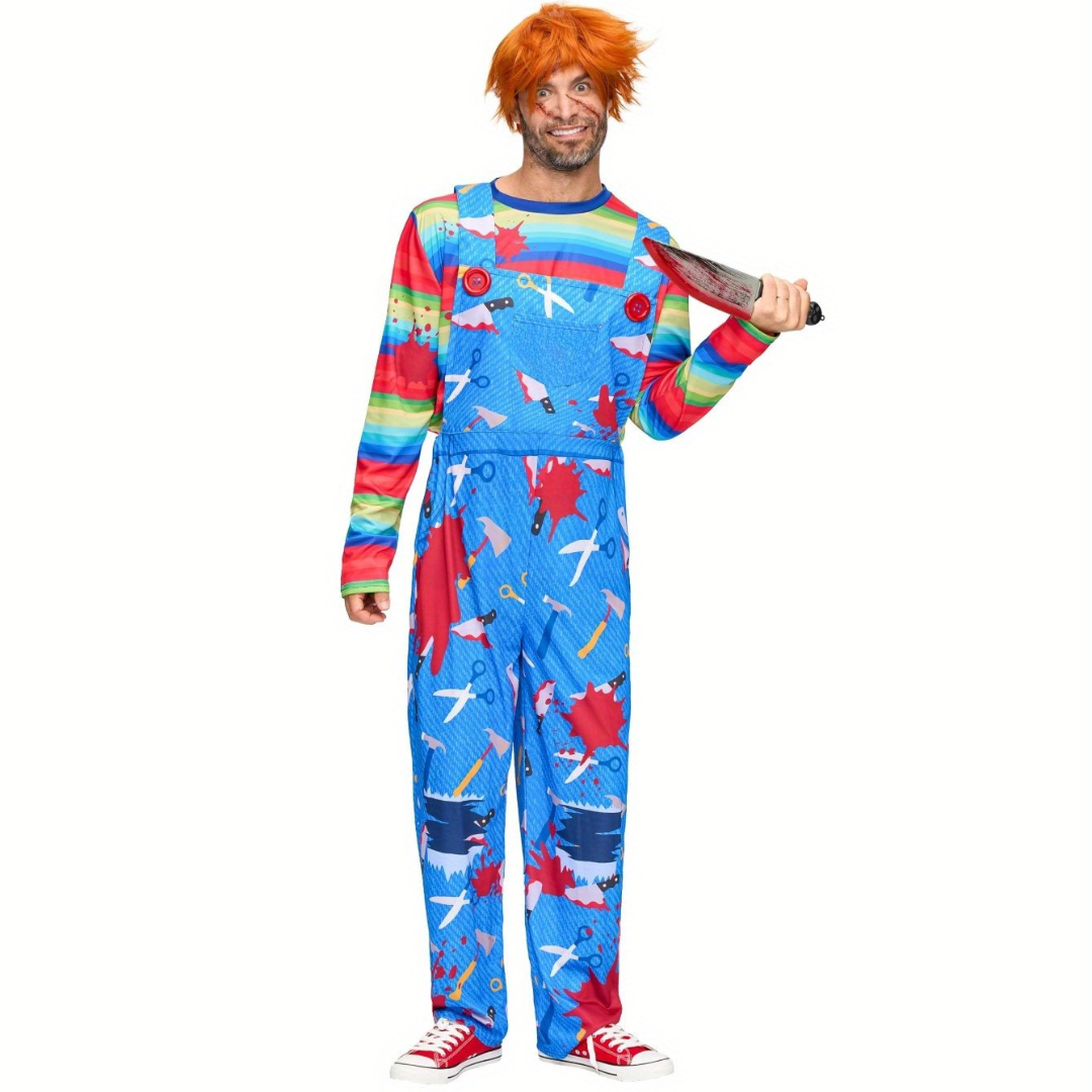 Halloween Horror Costume  Striped Jumper With Bloody Pattern - Product detail 4