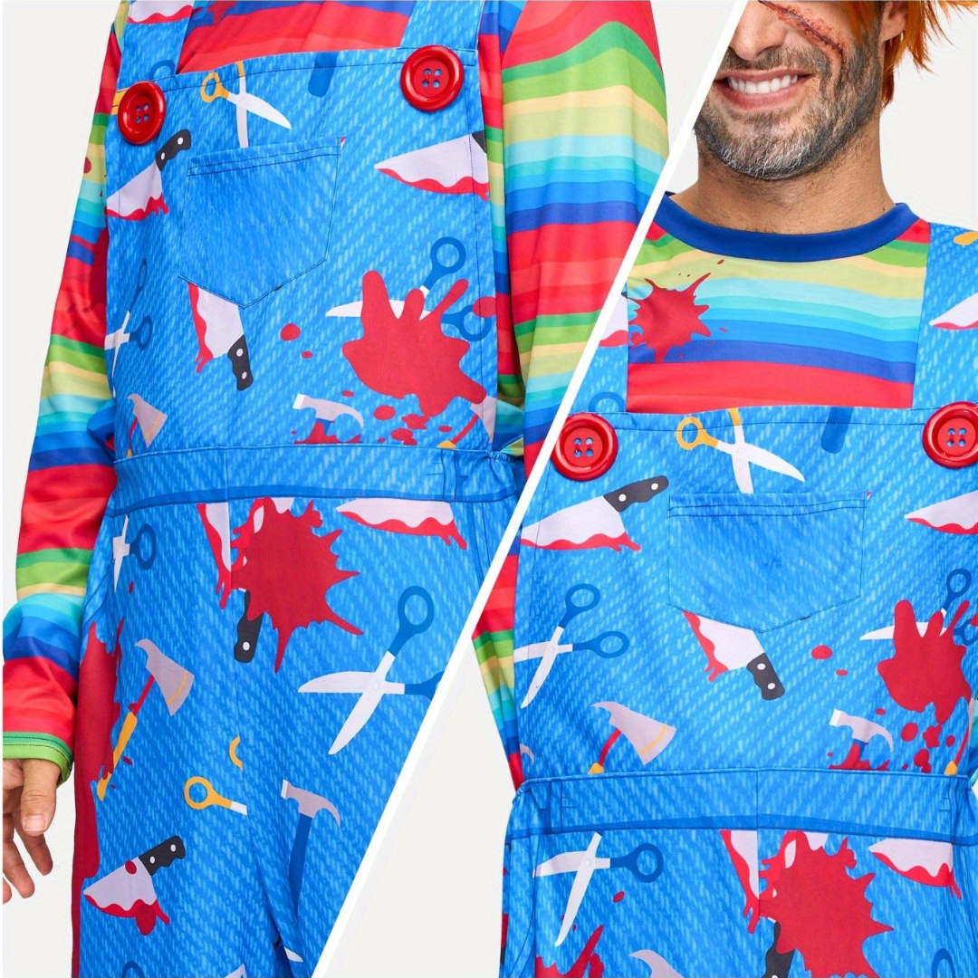 Halloween Horror Costume  Striped Jumper With Bloody Pattern - Product detail 5