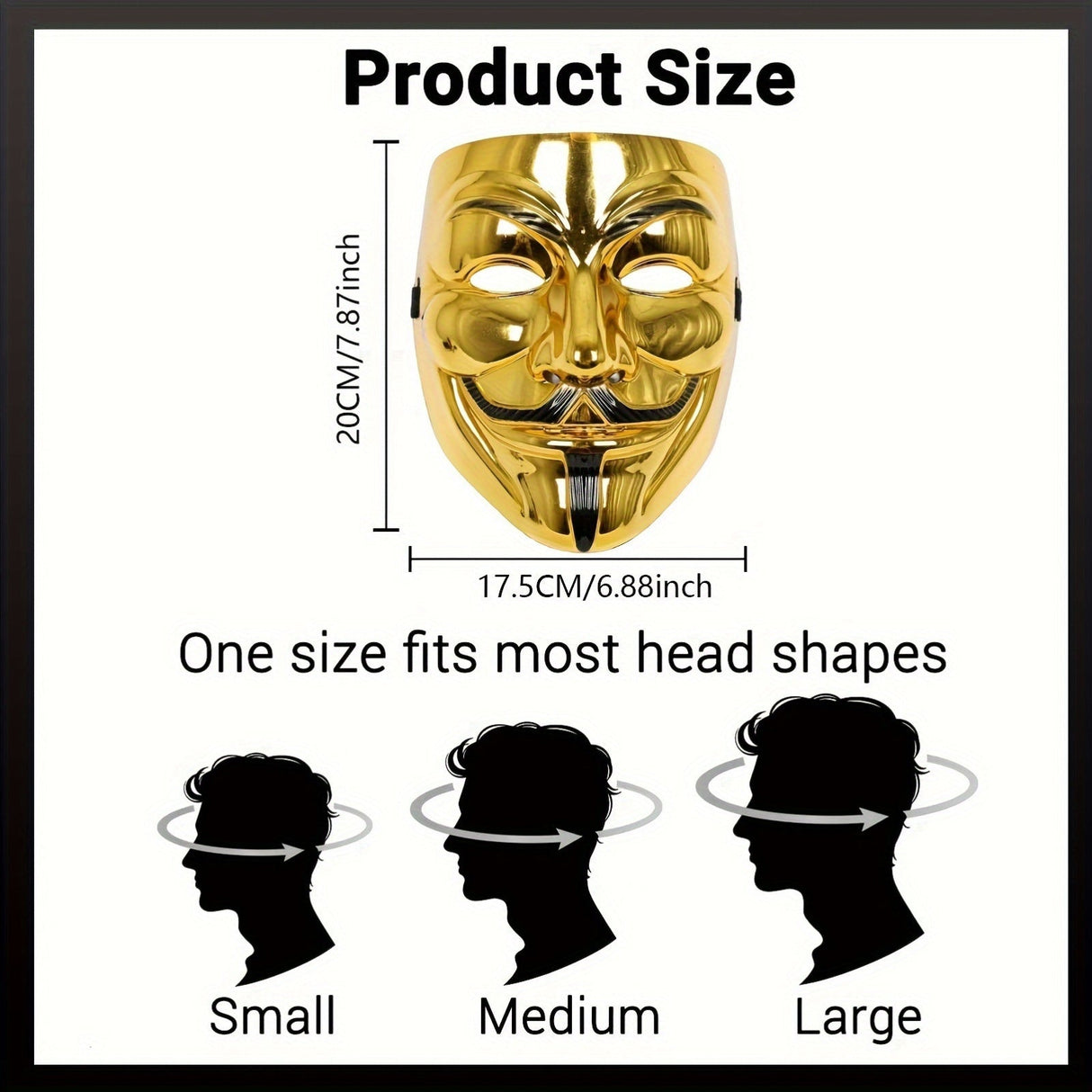 Anonymous Halloween Mask  Premium Metallic Finish Collection - Product detail 8
