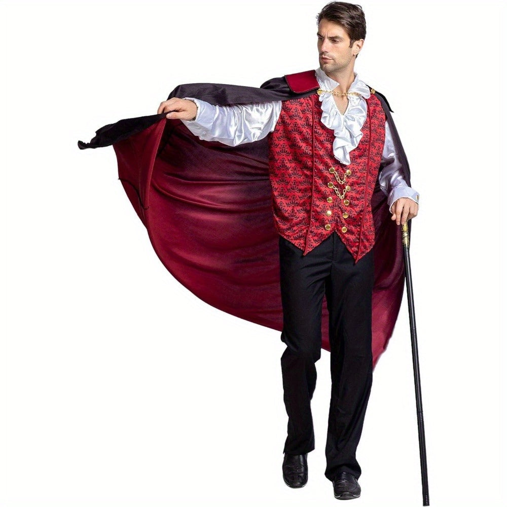Gothic Vampire Costume  Victorian Style Cape and Vest Set - Product example