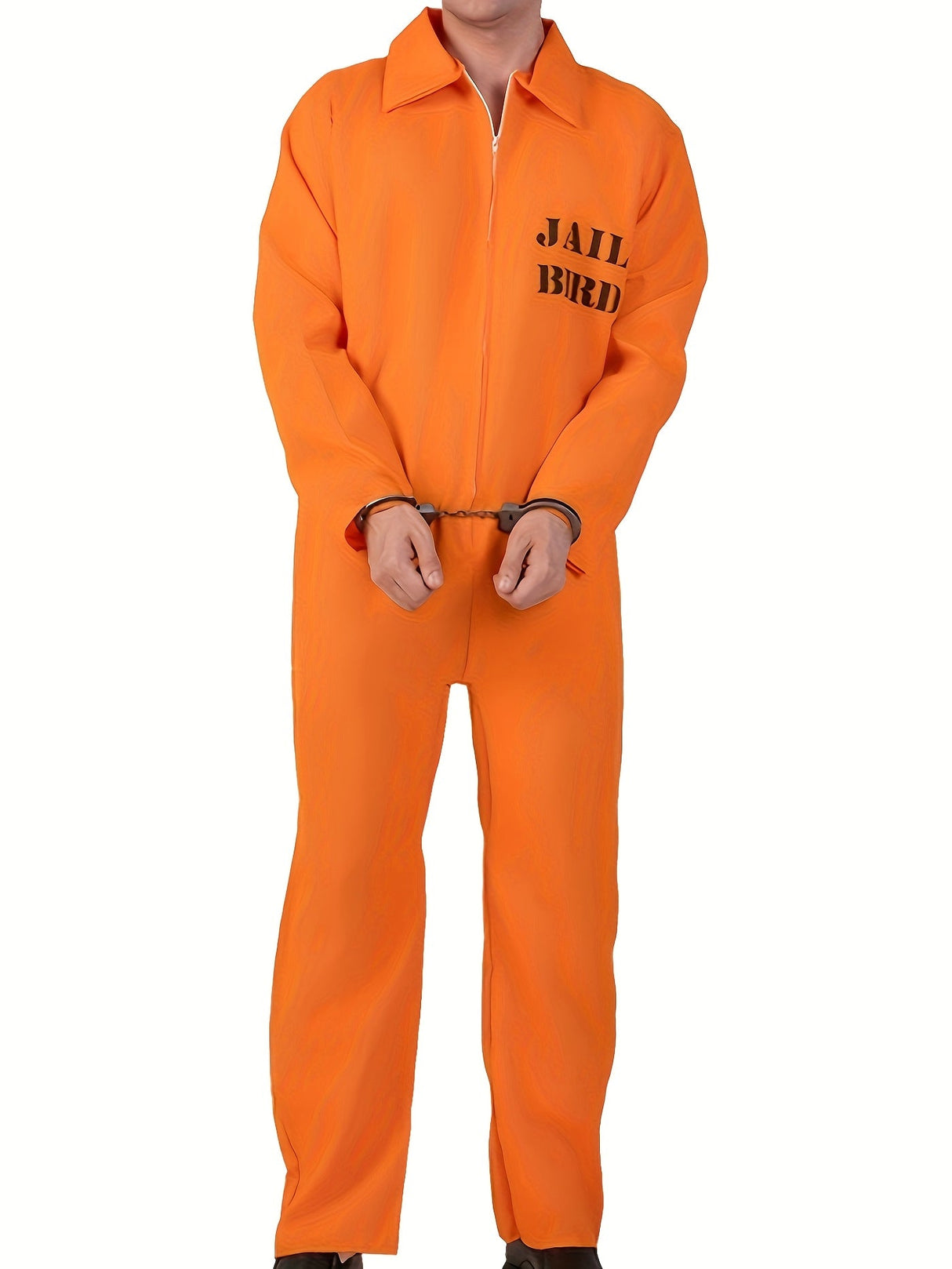 Halloween Prison Jumpsuit Orange Zip-Front Costume - Product example