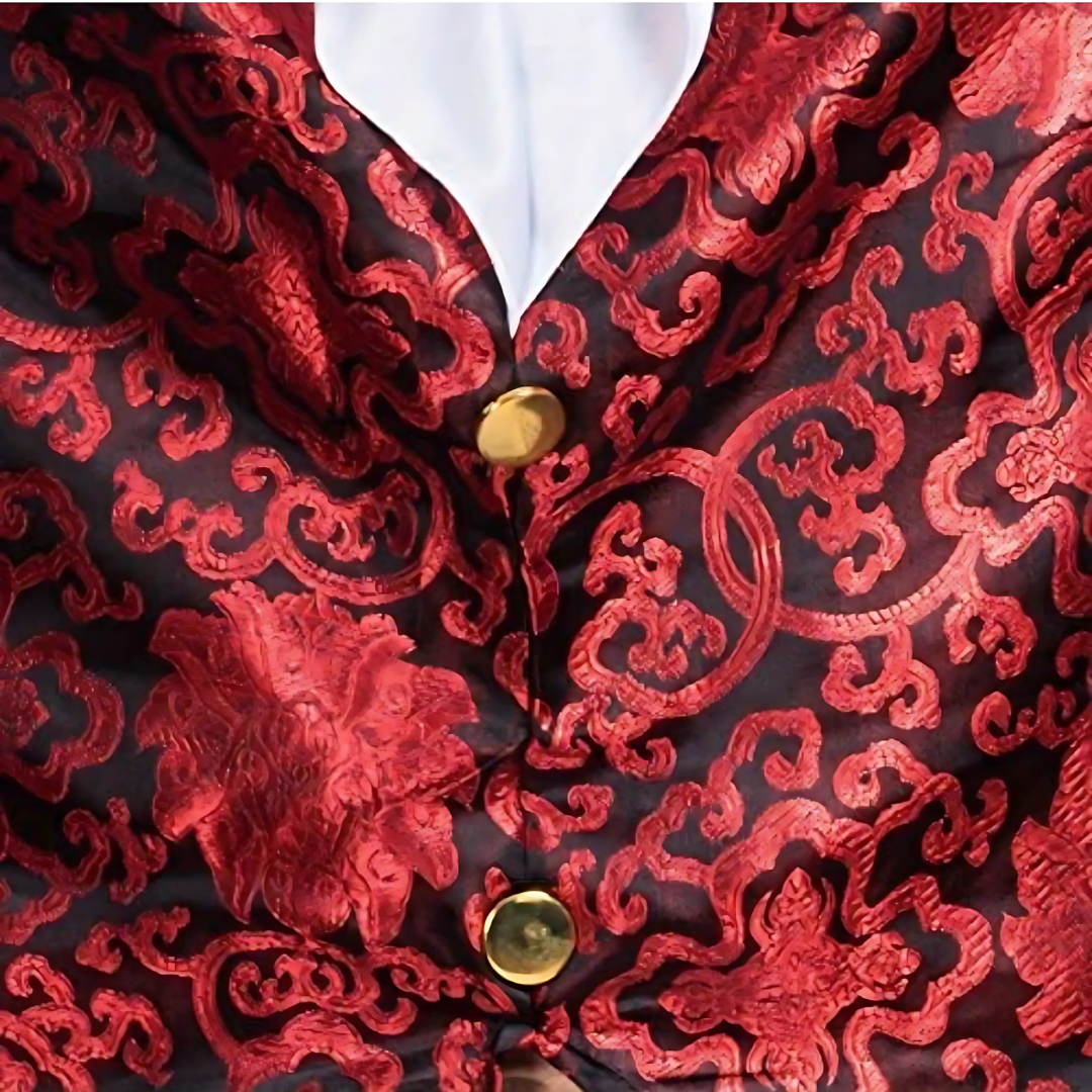 Gothic Vampire Costume  Embroidered Vest with Cape - Product detail 6