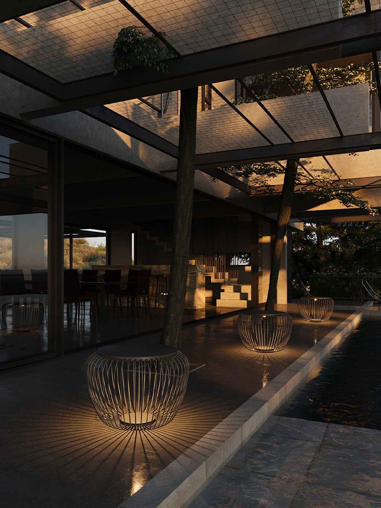 Modern LED Table Lamp  Wire Mesh Dome Design - Product detail 12