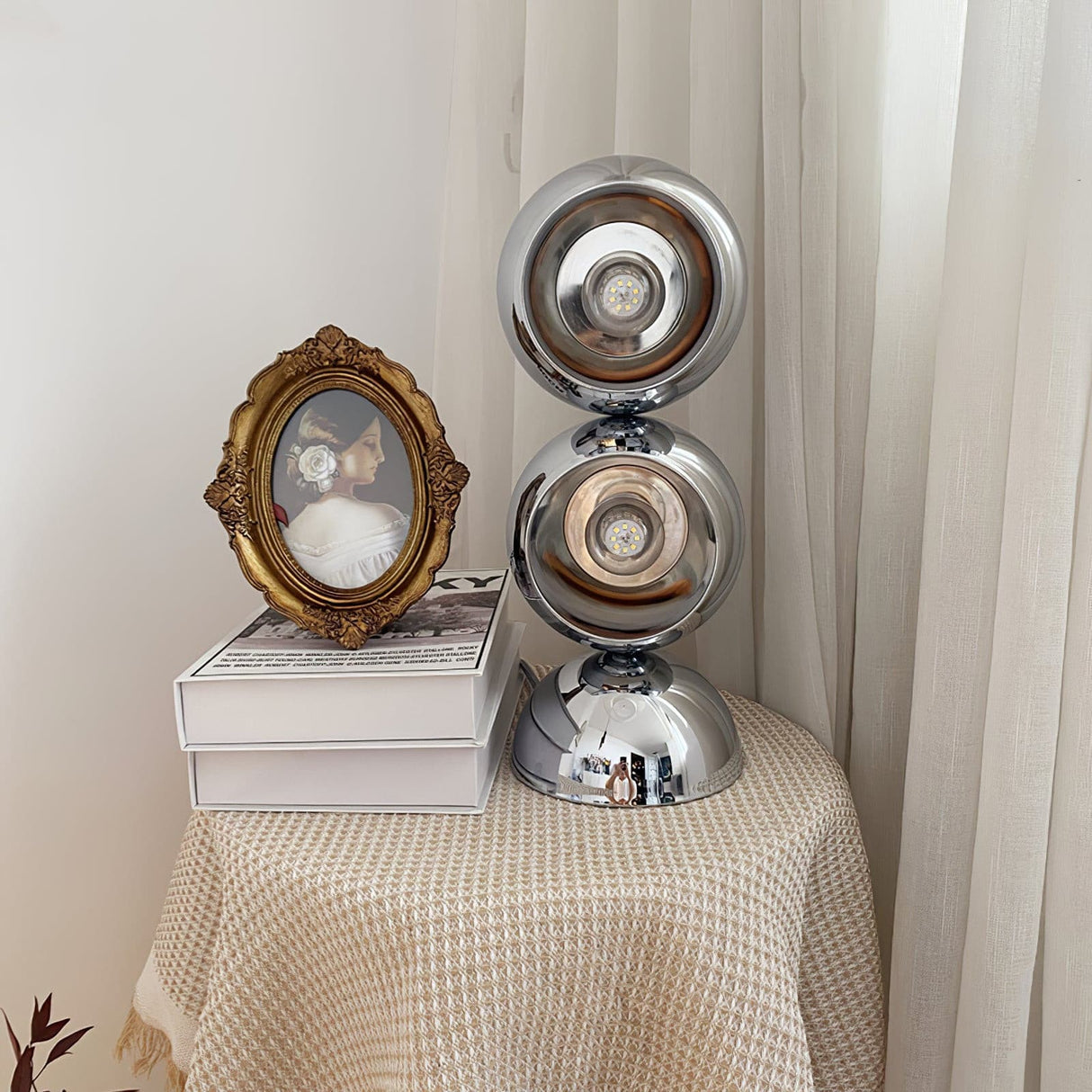 Modern Glass Table Lamp Spherical Chrome Design - Product detail 12