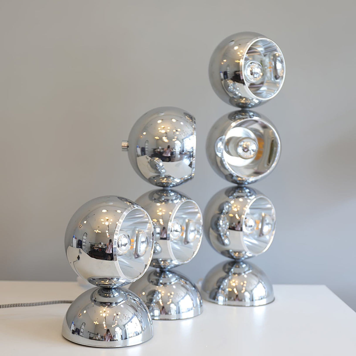 Modern Glass Table Lamp Spherical Chrome Design - Product detail 13