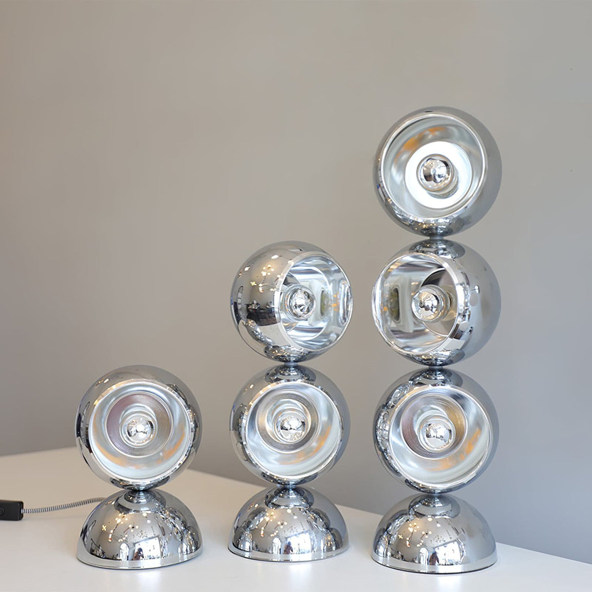 Modern Glass Table Lamp Spherical Chrome Design - Product detail 14