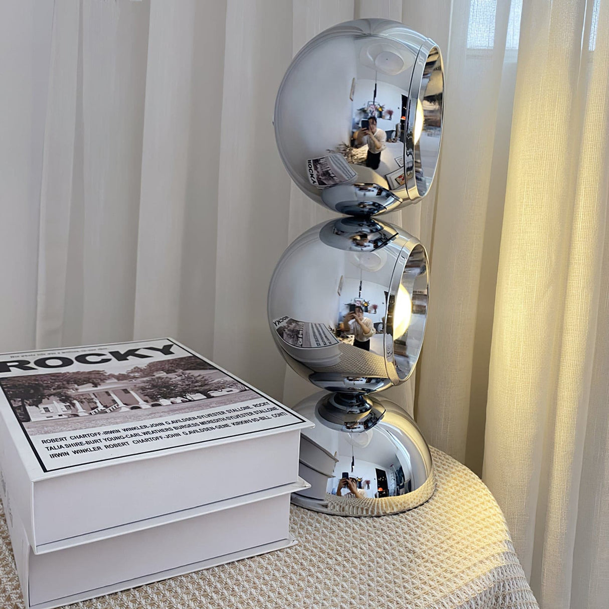 Modern Glass Table Lamp Spherical Chrome Design - Product detail 15