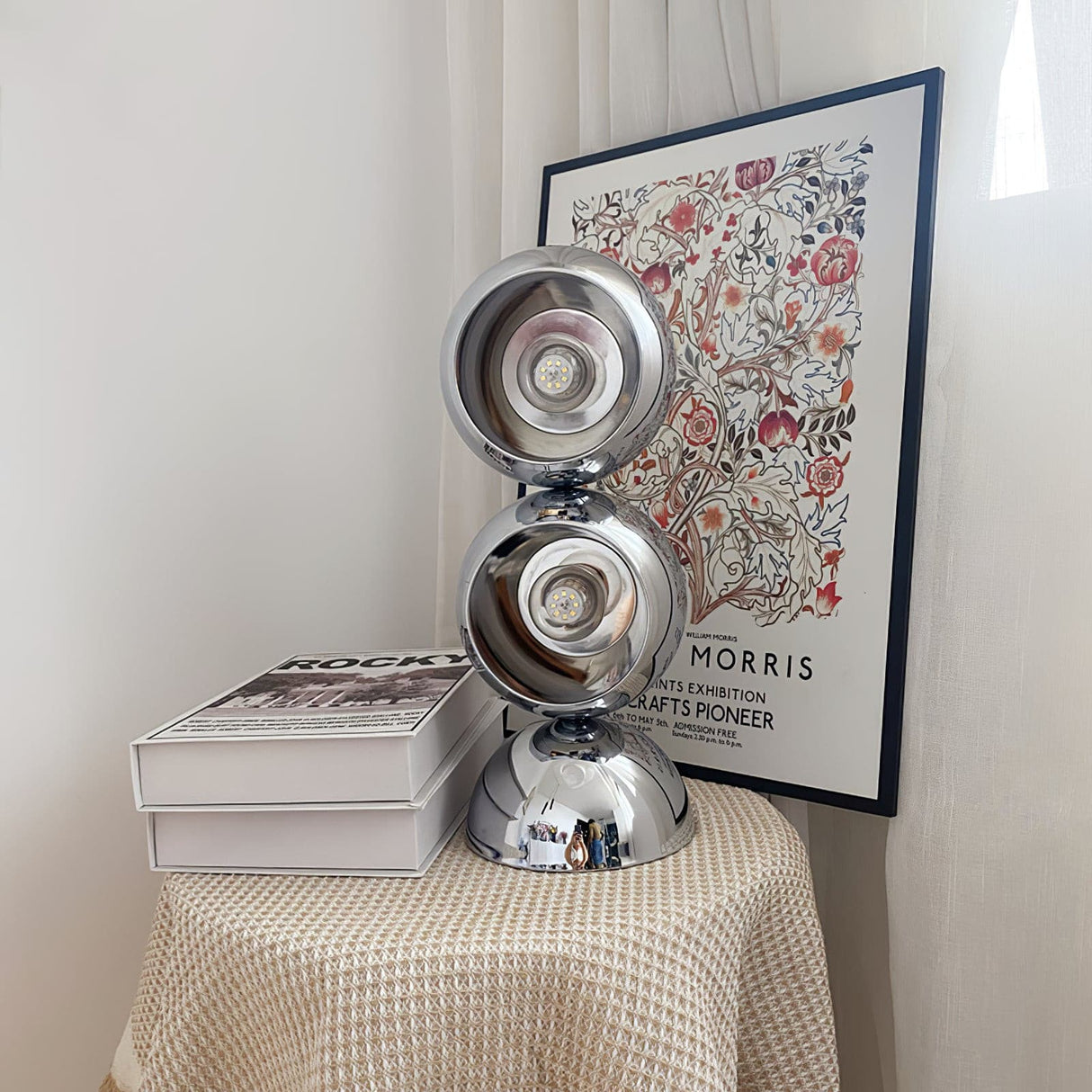 Modern Glass Table Lamp Spherical Chrome Design - Product detail 17