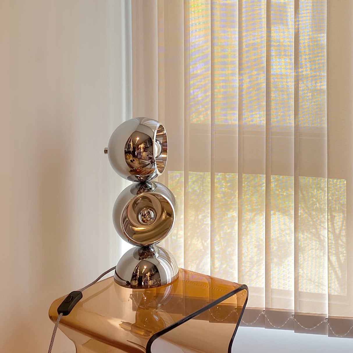 Modern Glass Table Lamp Spherical Chrome Design - Product detail 21