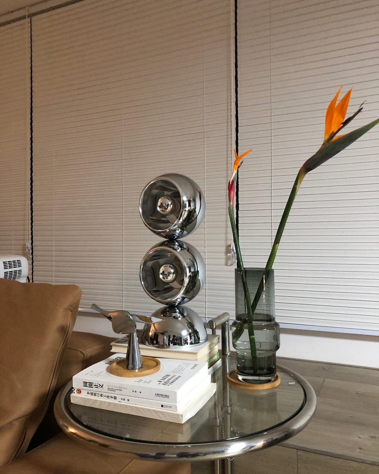 Modern Glass Table Lamp Spherical Chrome Design - Product detail 26