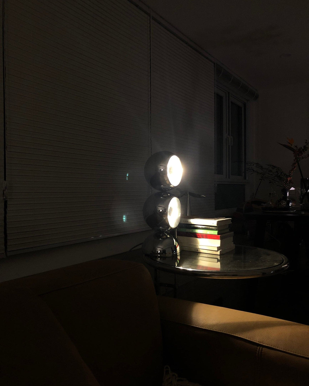 Modern Glass Table Lamp Spherical Chrome Design - Product example