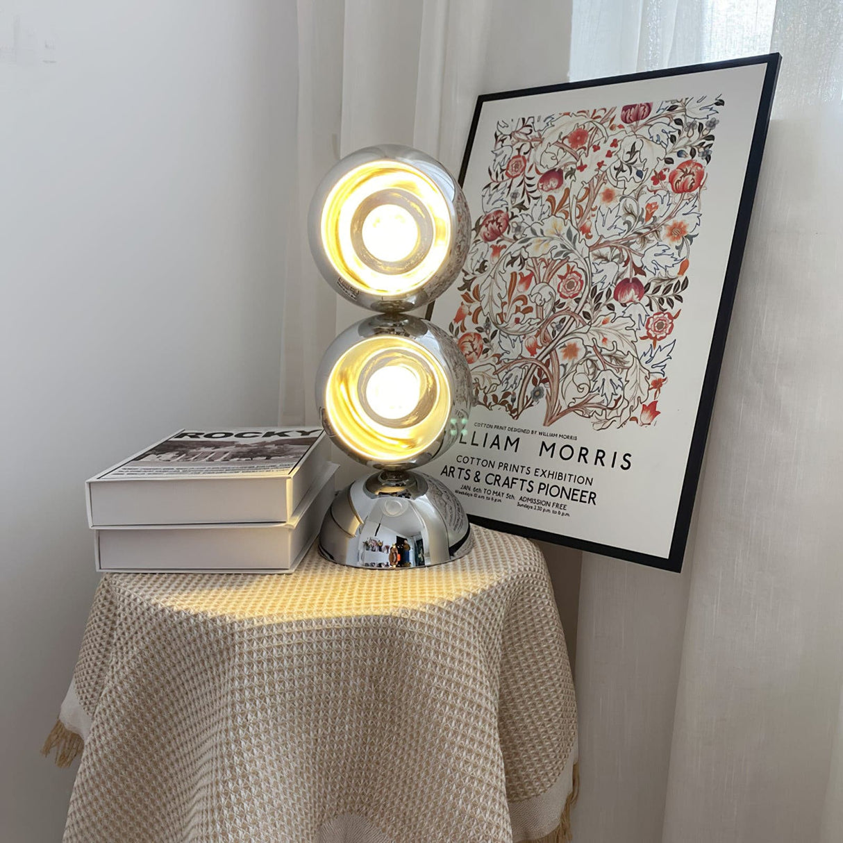 Modern Glass Table Lamp Spherical Chrome Design - Product detail 8