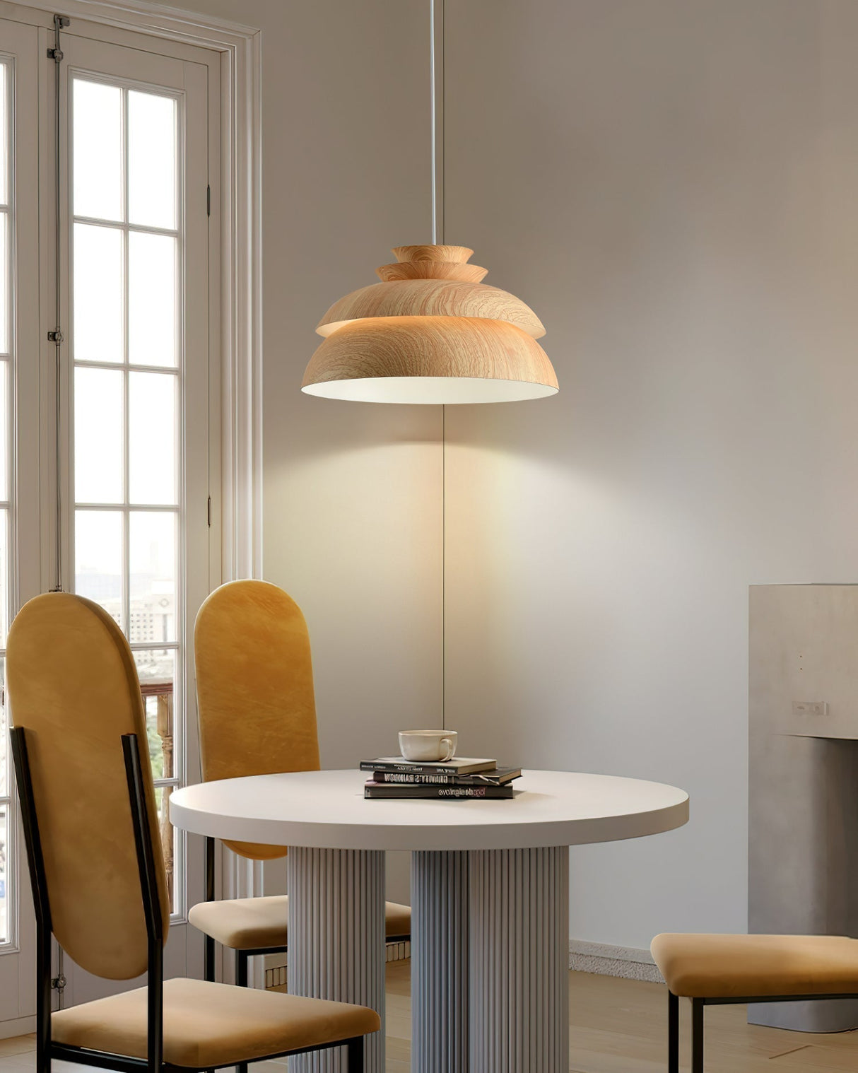 Scandinavian Pendant Light Layered Wood Design - Product detail 6