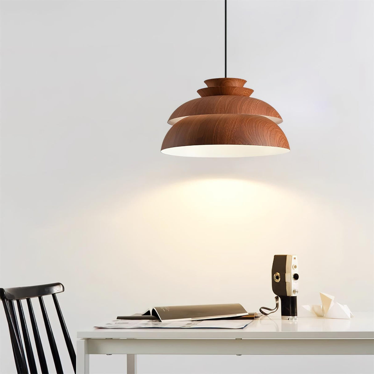 Scandinavian Pendant Light Layered Wood Design - Product detail 7