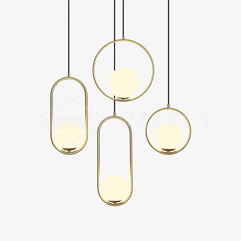 Modern Globe Pendant Light  Brushed Gold Arc Frame - Product detail 17