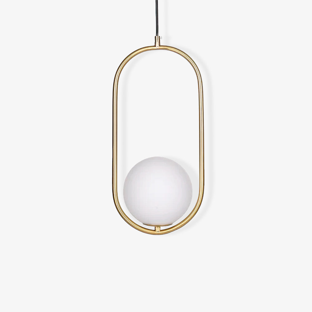 Modern Globe Pendant Light  Brushed Gold Arc Frame - Product detail 31