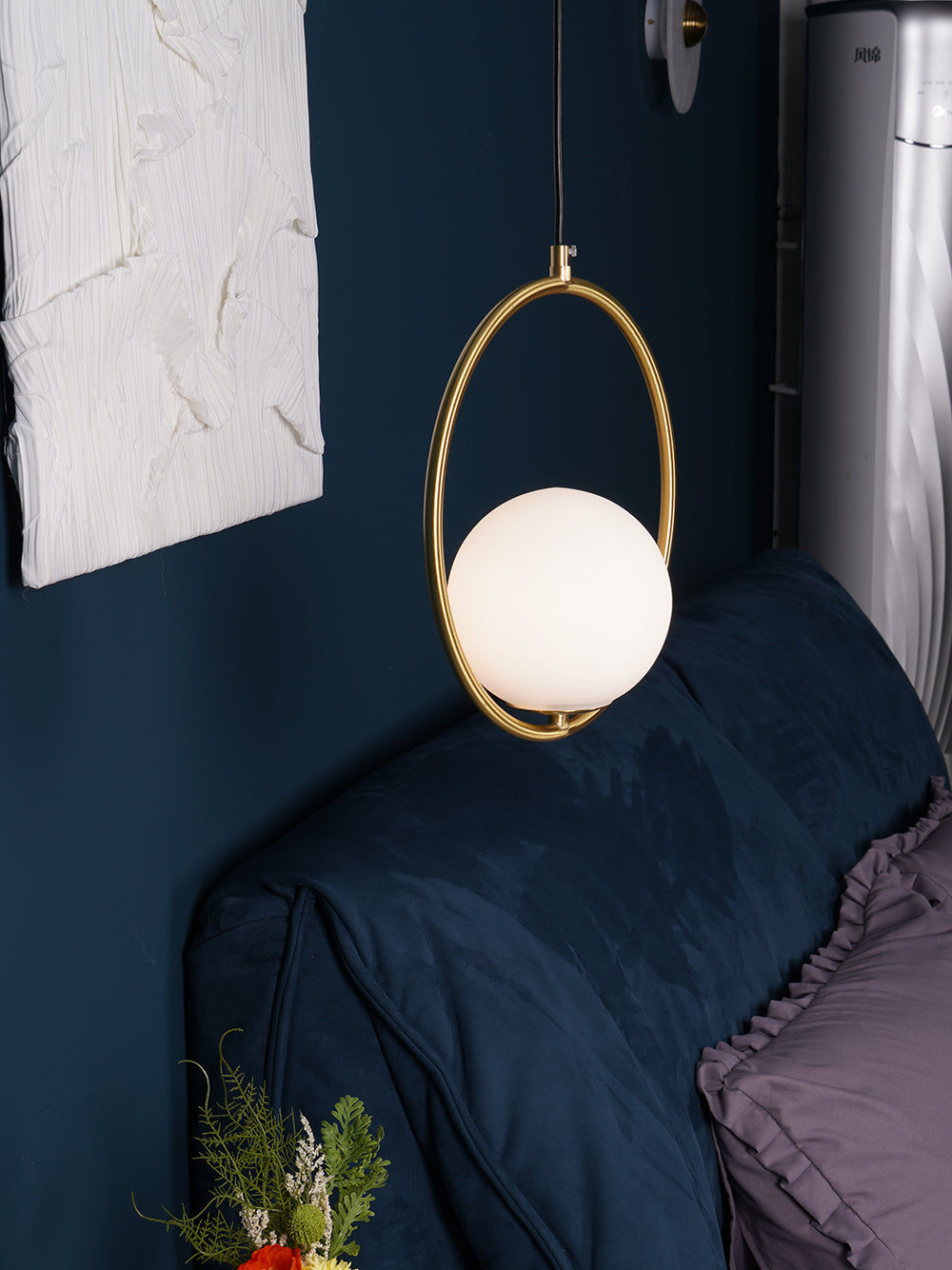 Modern Globe Pendant Light  Brushed Gold Arc Frame - Product detail 58