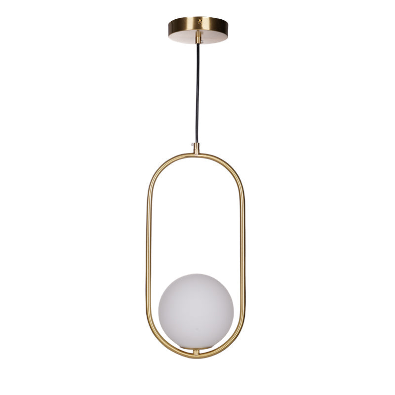 Modern Globe Pendant Light  Brushed Gold Arc Frame - Product detail 65