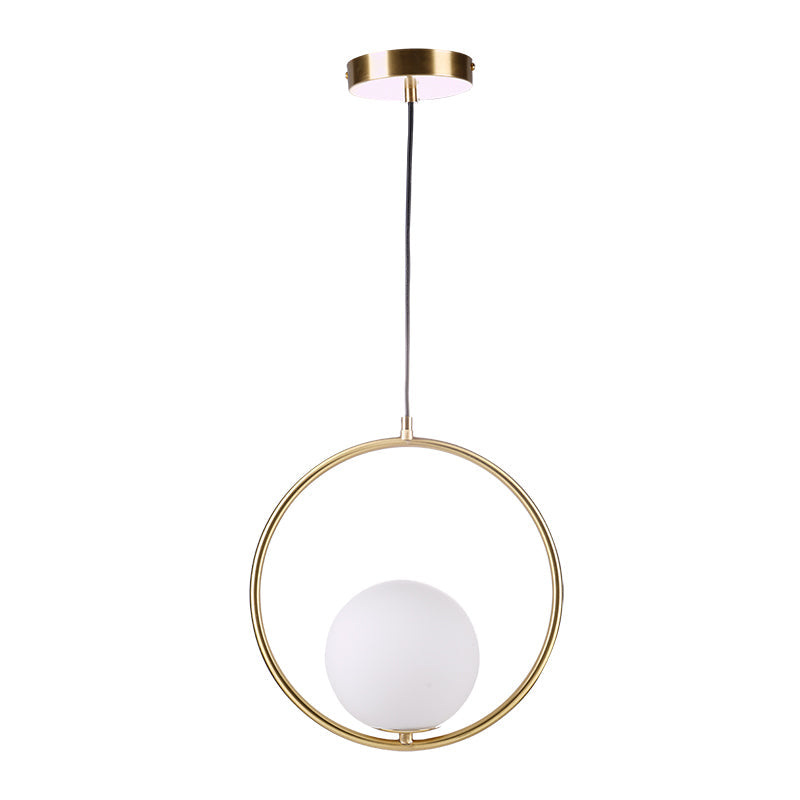Modern Globe Pendant Light  Brushed Gold Arc Frame - Product detail 66