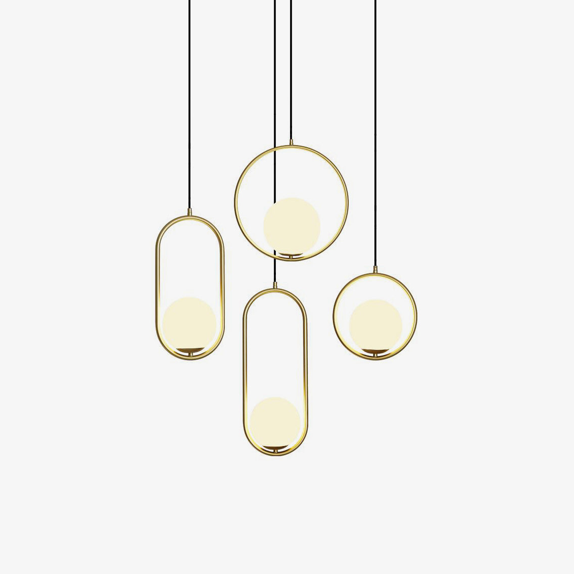 Modern Globe Pendant Light  Brushed Gold Arc Frame - Product detail 18