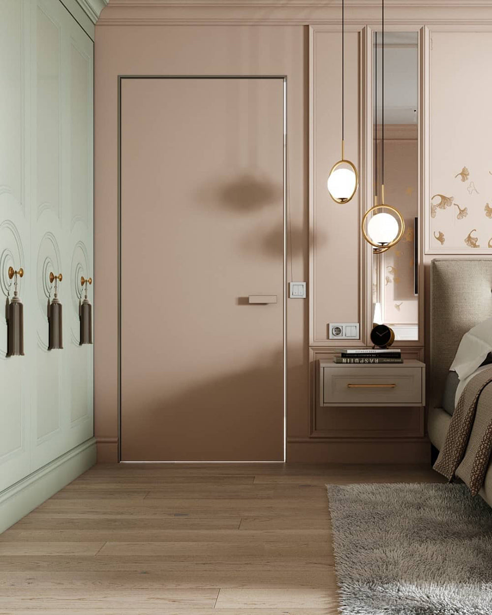 Modern Globe Pendant Light  Brushed Gold Arc Frame - Product detail 77