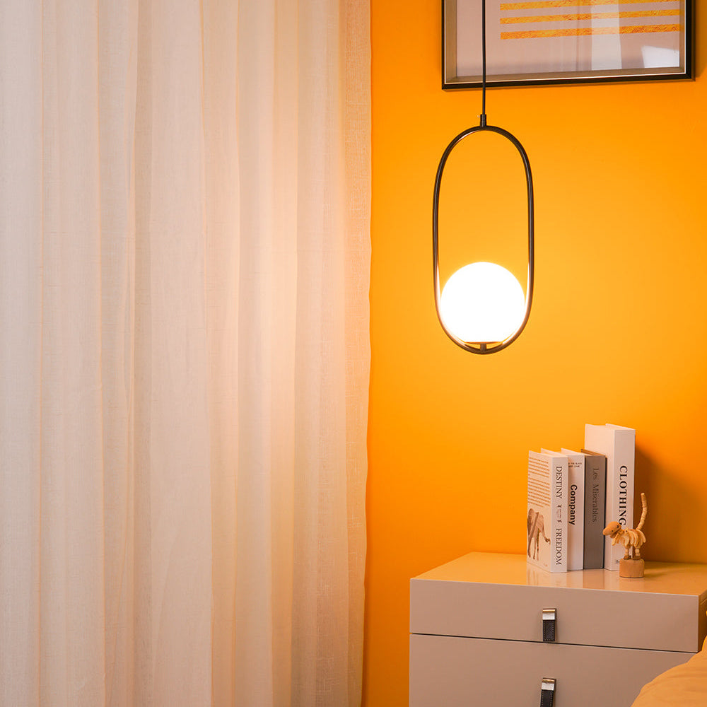 Modern Globe Pendant Light  Brushed Gold Arc Frame - Product detail 14