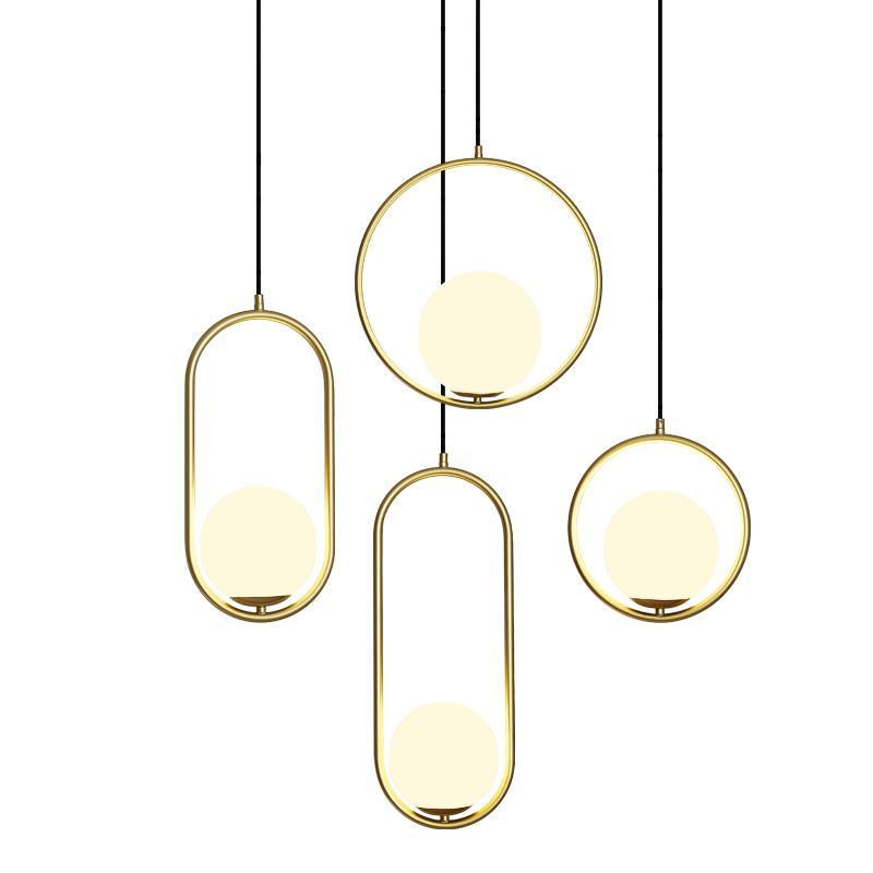 Modern Globe Pendant Light  Brushed Gold Arc Frame - Product detail 28