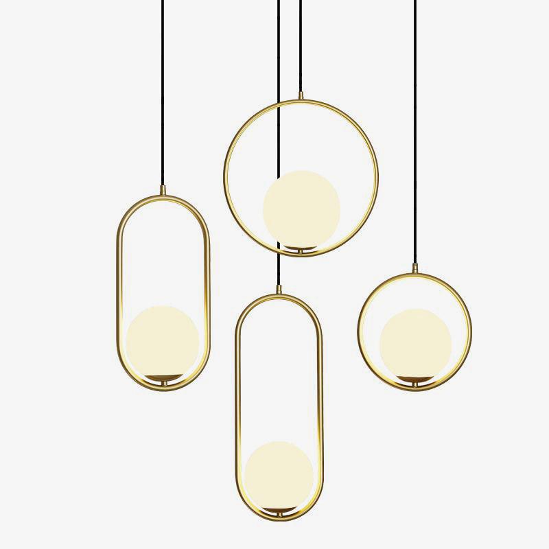 Modern Globe Pendant Light  Brushed Gold Arc Frame - Product detail 19