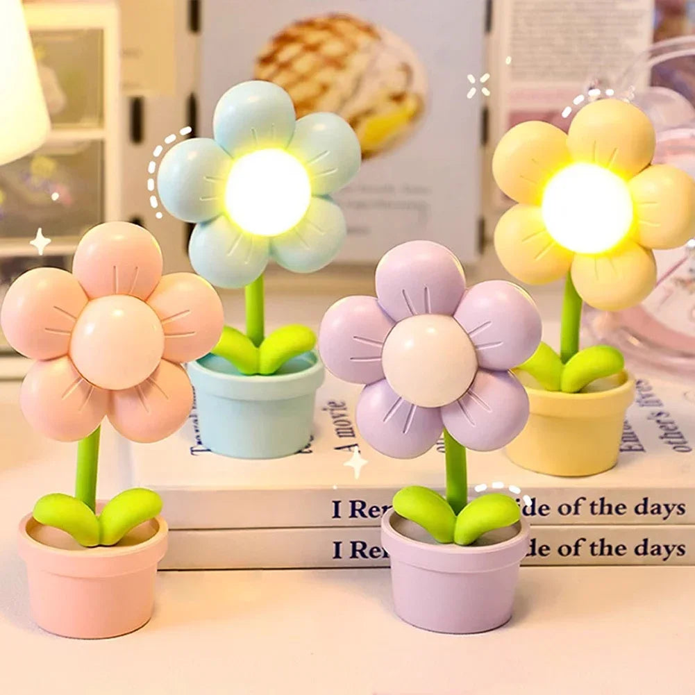 Floral Table Lamp Pastel LED Night Light - Product showcase