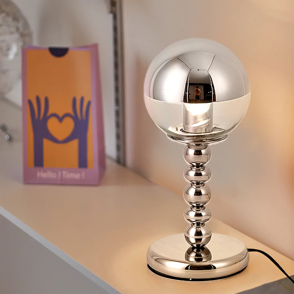 Modern Chrome Table Lamp Mirrored Glass Ball Design - Product detail 9