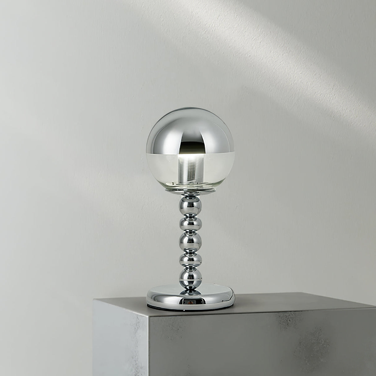 Modern Chrome Table Lamp Mirrored Glass Ball Design - Product detail 13