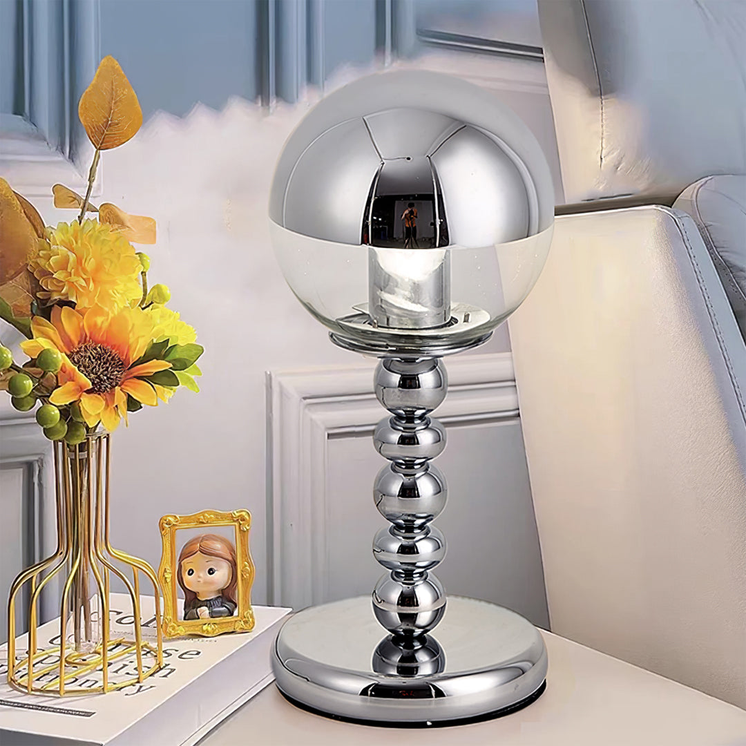 Modern Chrome Table Lamp Mirrored Glass Ball Design - Product detail 8