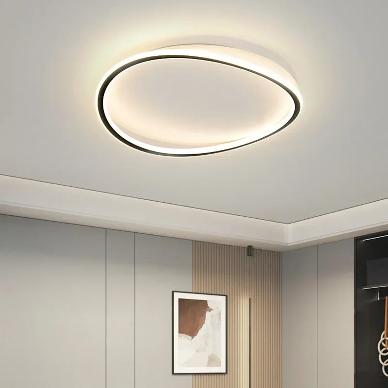 Modern LED Ceiling Light Oval Gold Ring Design - Product detail 4