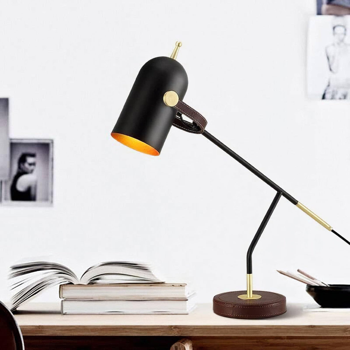 Modern Task Lamp Black Metal Marble Base - Product detail 5