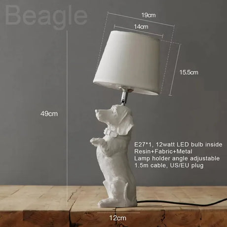 Art Deco Dog Table Lamp  Black White Animal Design - Product detail 10