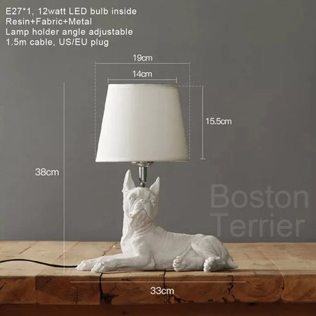 Art Deco Dog Table Lamp  Black White Animal Design - Product detail 12