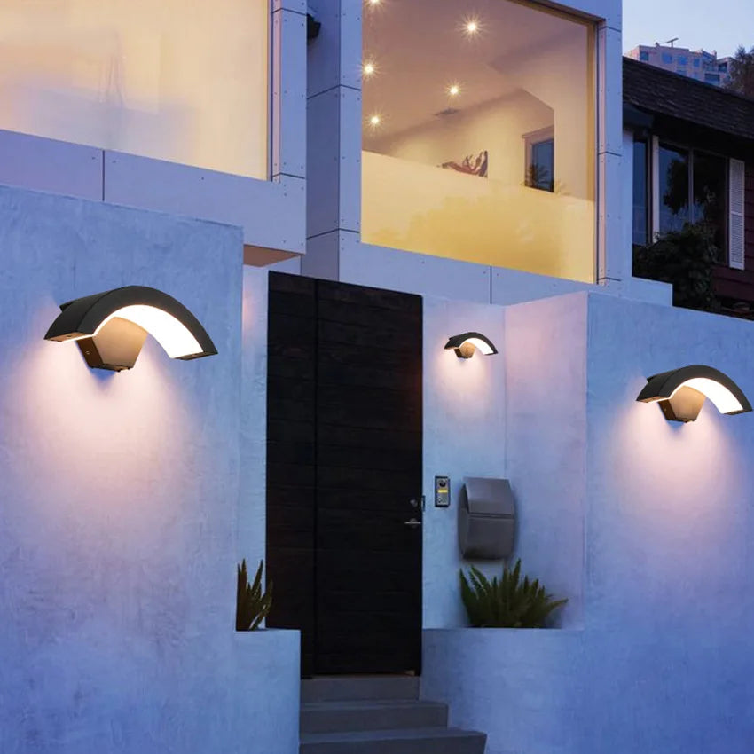 Motion Sensor Wall Light  Curved LED Security Sconce - Product example